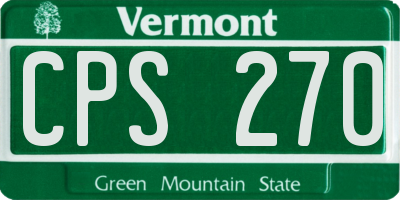 VT license plate CPS270