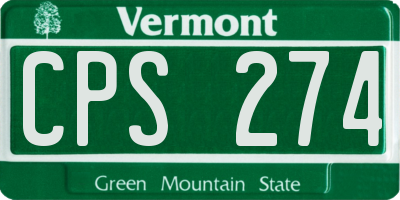 VT license plate CPS274