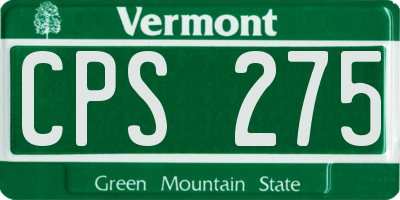 VT license plate CPS275