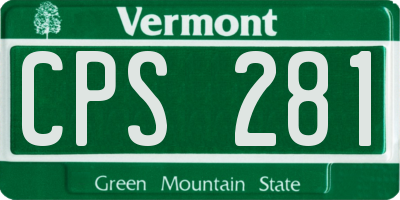 VT license plate CPS281