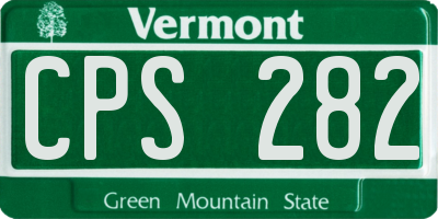 VT license plate CPS282