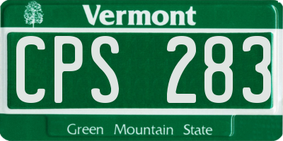 VT license plate CPS283