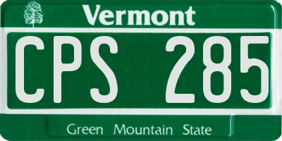 VT license plate CPS285