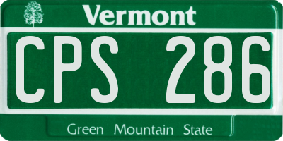 VT license plate CPS286