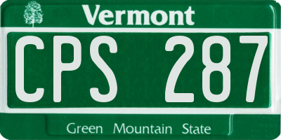 VT license plate CPS287