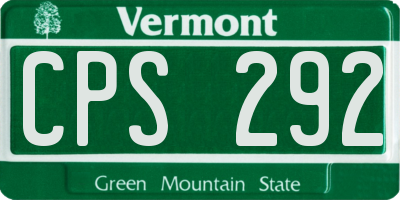 VT license plate CPS292