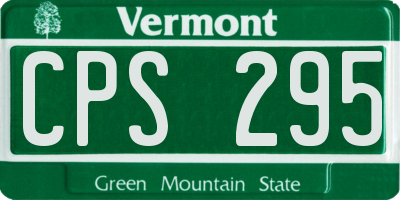 VT license plate CPS295