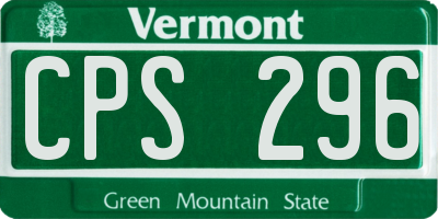 VT license plate CPS296