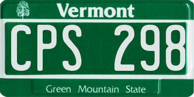 VT license plate CPS298