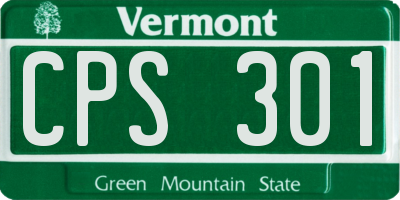 VT license plate CPS301