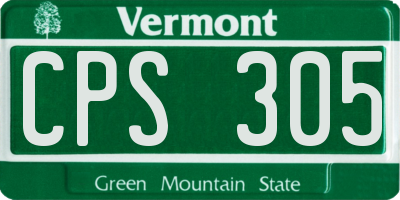 VT license plate CPS305