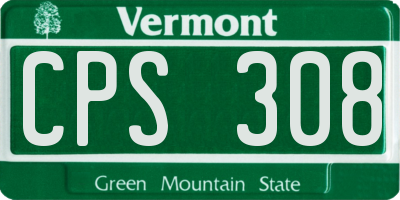 VT license plate CPS308