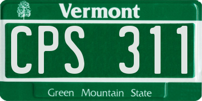VT license plate CPS311