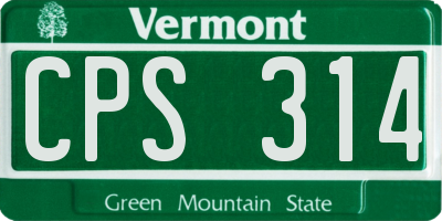 VT license plate CPS314