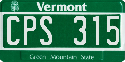 VT license plate CPS315