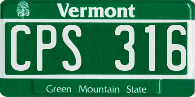 VT license plate CPS316