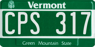 VT license plate CPS317