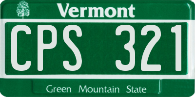 VT license plate CPS321