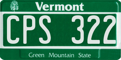 VT license plate CPS322