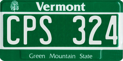 VT license plate CPS324