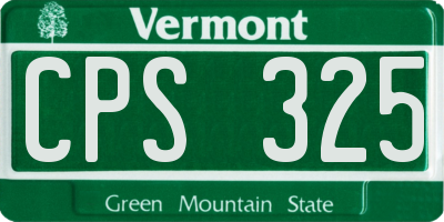 VT license plate CPS325