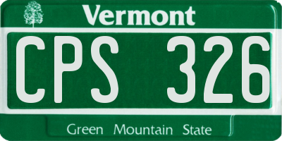 VT license plate CPS326