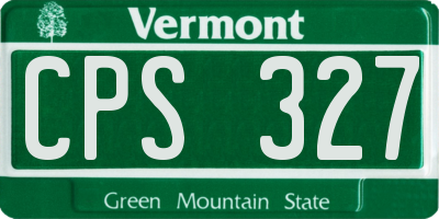 VT license plate CPS327