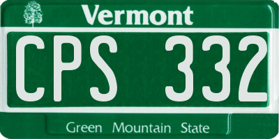 VT license plate CPS332