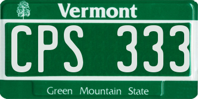 VT license plate CPS333