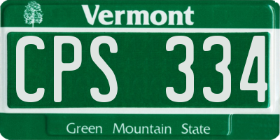 VT license plate CPS334