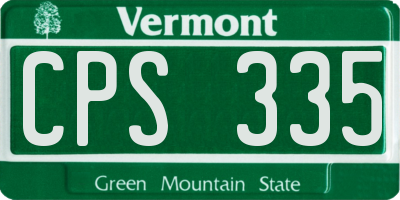 VT license plate CPS335
