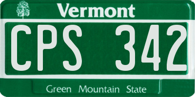 VT license plate CPS342