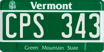 VT license plate CPS343