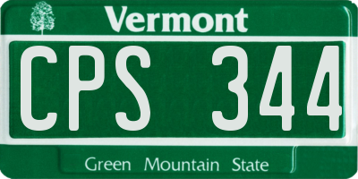 VT license plate CPS344