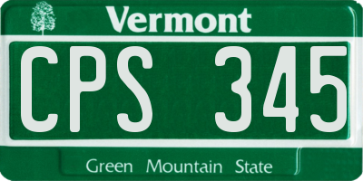 VT license plate CPS345