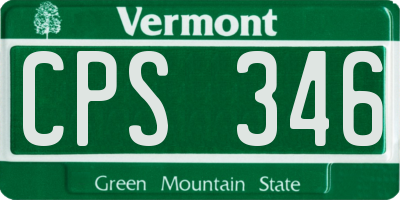 VT license plate CPS346