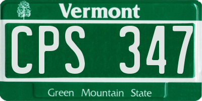 VT license plate CPS347