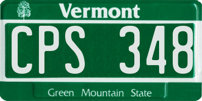 VT license plate CPS348