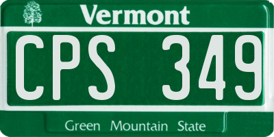 VT license plate CPS349