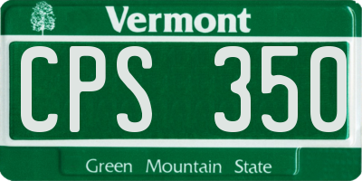 VT license plate CPS350