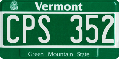 VT license plate CPS352