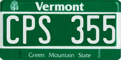 VT license plate CPS355