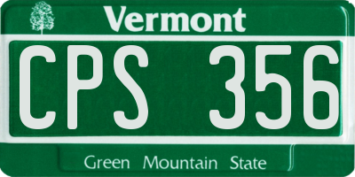 VT license plate CPS356
