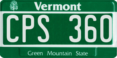 VT license plate CPS360