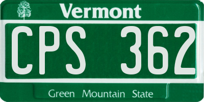 VT license plate CPS362