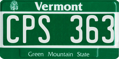 VT license plate CPS363