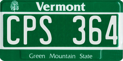 VT license plate CPS364