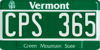 VT license plate CPS365