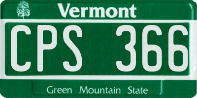 VT license plate CPS366