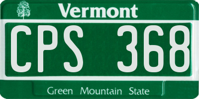 VT license plate CPS368